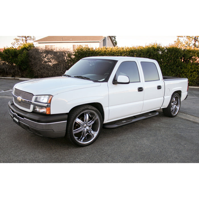 ARIES AL234013 Big Step 4in. Black Aluminum Round Side Bars; Select Silverado; Sierra 2500; 350 - Truck Part Superstore