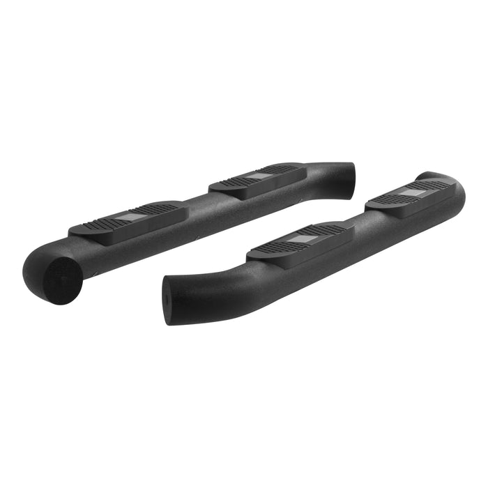 ARIES AL234046 Big Step 4in. Black Aluminum Round Side Bars; Select Silverado; Sierra - Truck Part Superstore
