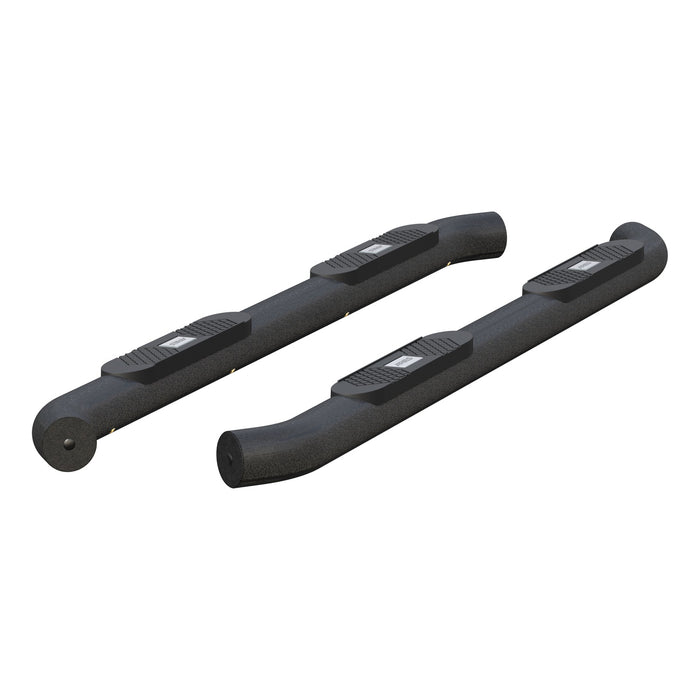 ARIES AL234053 Big Step 4in. Black Aluminum Round Side Bars; Select Silverado; Sierra Crew - Truck Part Superstore