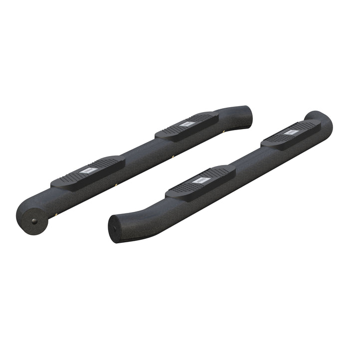 ARIES AL234053 Big Step 4in. Black Aluminum Round Side Bars; Select Silverado; Sierra Crew - Truck Part Superstore