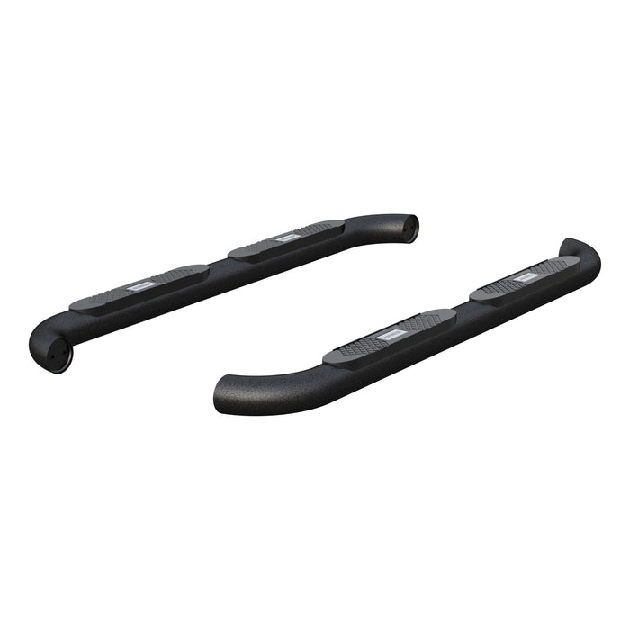 ARIES AL235040 Big Step 4in. Black Aluminum Round Side Bars; Select Dodge; Ram 1500 - Truck Part Superstore