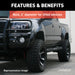 ARIES AL235040 Big Step 4in. Black Aluminum Round Side Bars; Select Dodge; Ram 1500 - Truck Part Superstore
