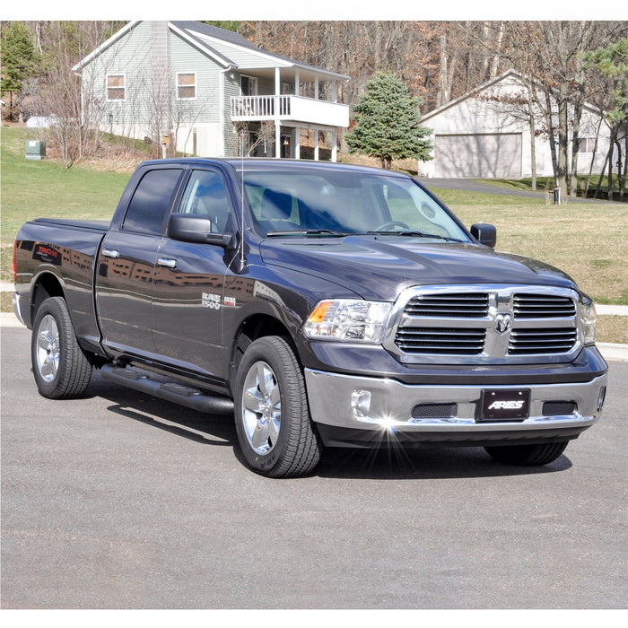 ARIES AL235040 Big Step 4in. Black Aluminum Round Side Bars; Select Dodge; Ram 1500 - Truck Part Superstore