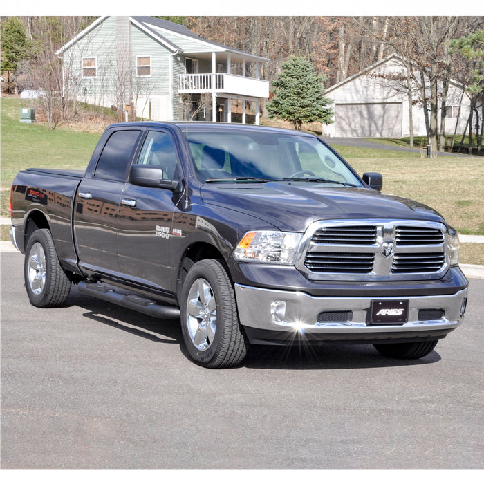 ARIES AL235041 Big Step 4in. Black Aluminum Round Side Bars; Select Dodge; Ram 1500; 2500; 3500 - Truck Part Superstore