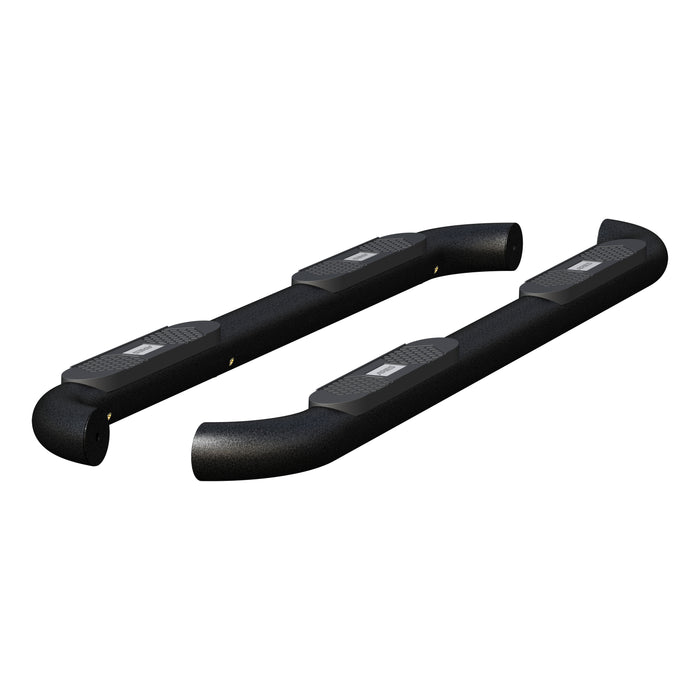 ARIES AL239042 Big Step 4in. Black Aluminum Round Side Bars; Select Nissan Titan; XD - Truck Part Superstore