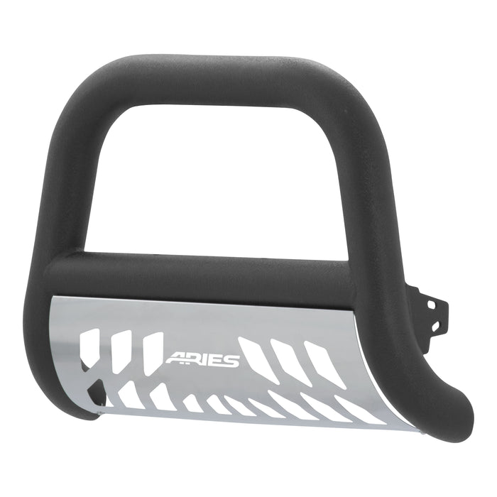 ARIES AL45-4006 Big Horn 4in. Black Aluminum Bull Bar; Select Silverado; Sierra 2500; 3500 HD - Truck Part Superstore