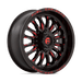 Fuel UTV D8221870A644 D822 18X7 4X137 G-BLK MILL-RED 13MM - Truck Part Superstore