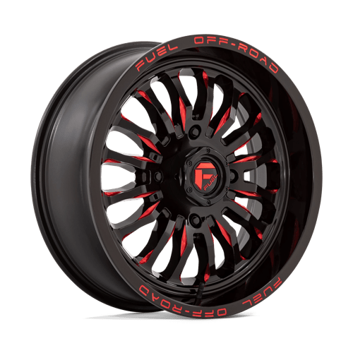 Fuel UTV D8221870A544 D822 18X7 4X156 G-BLK MILL-RED 13MM - Truck Part Superstore
