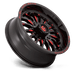 Fuel UTV D8221870A544 D822 18X7 4X156 G-BLK MILL-RED 13MM - Truck Part Superstore