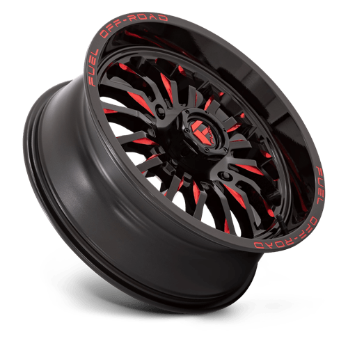 Fuel UTV D8221870A644 D822 18X7 4X137 G-BLK MILL-RED 13MM - Truck Part Superstore
