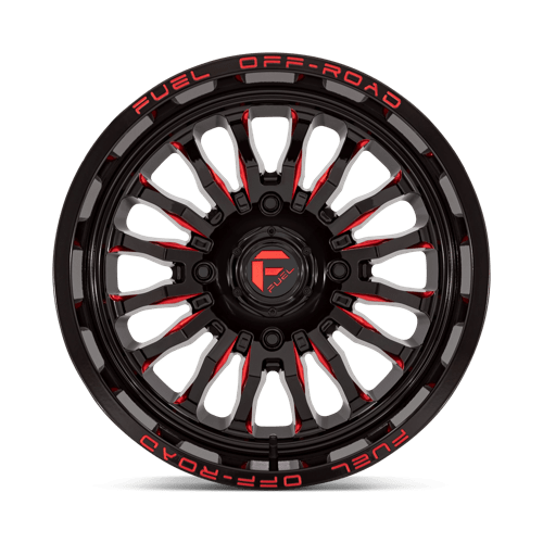 Fuel UTV D8221870A644 D822 18X7 4X137 G-BLK MILL-RED 13MM - Truck Part Superstore