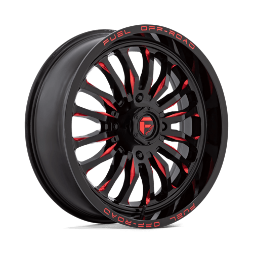 Fuel UTV D8222070A644 D822 20X7 4X137 G-BLK MILL-RED 13MM - Truck Part Superstore