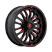 Fuel UTV D8222070A644 D822 20X7 4X137 G-BLK MILL-RED 13MM - Truck Part Superstore