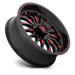 Fuel UTV D8222070A544 D822 20X7 4X156 G-BLK MILL-RED 13MM - Truck Part Superstore