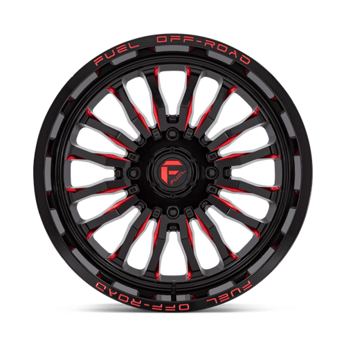Fuel UTV D8222070A544 D822 20X7 4X156 G-BLK MILL-RED 13MM - Truck Part Superstore