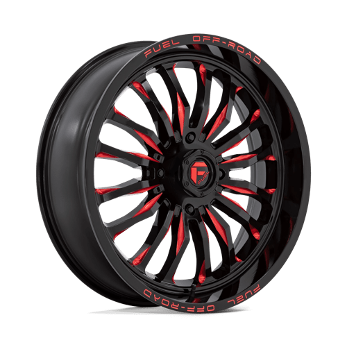 Fuel UTV D8222270A544 D822 22X7 4X156 G-BLK MILL-RED 13MM - Truck Part Superstore