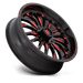 Fuel UTV D8222270A644 D822 22X7 4X137 G-BLK MILL-RED 13MM - Truck Part Superstore