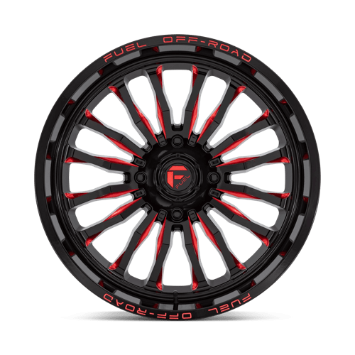 Fuel UTV D8222270A644 D822 22X7 4X137 G-BLK MILL-RED 13MM - Truck Part Superstore