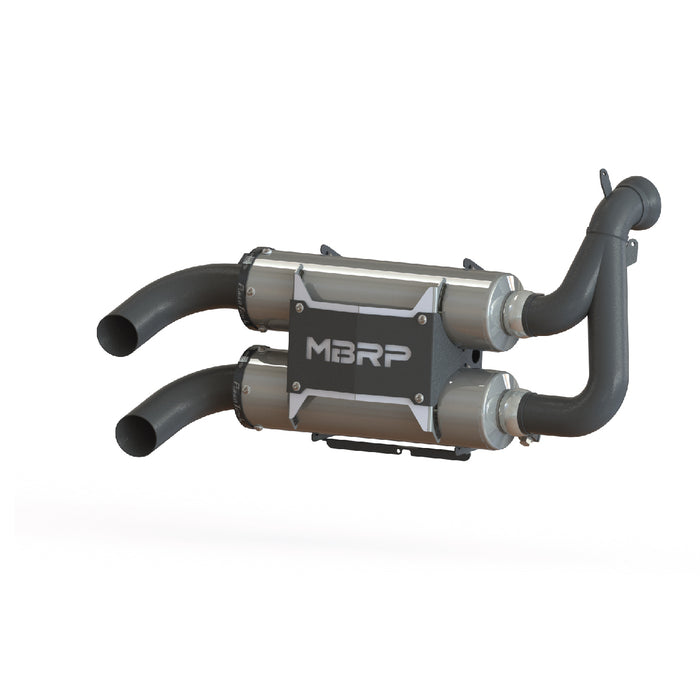 MBRP Exhaust AT-9520PT MBRP Performance Series Polaris 4" Stacked Dual Slip-on Muffler. - Truck Part Superstore