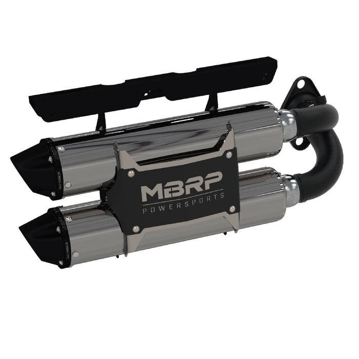 MBRP Exhaust AT-9522PT MBRP Performance Series 4" Polaris Stacked Dual Slip-on Muffler. - Truck Part Superstore