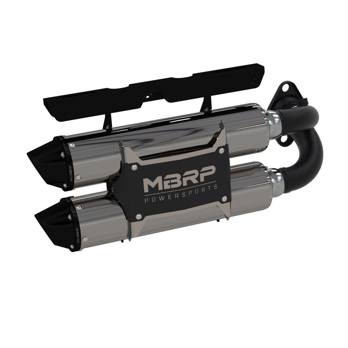 MBRP Exhaust AT-9522PT MBRP Performance Series 4" Polaris Stacked Dual Slip-on Muffler. - Truck Part Superstore