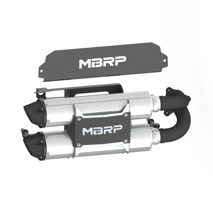 MBRP Exhaust AT-9524PT MBRP Performance Series 4" Polaris Stacked Dual Slip-on Muffler. - Truck Part Superstore
