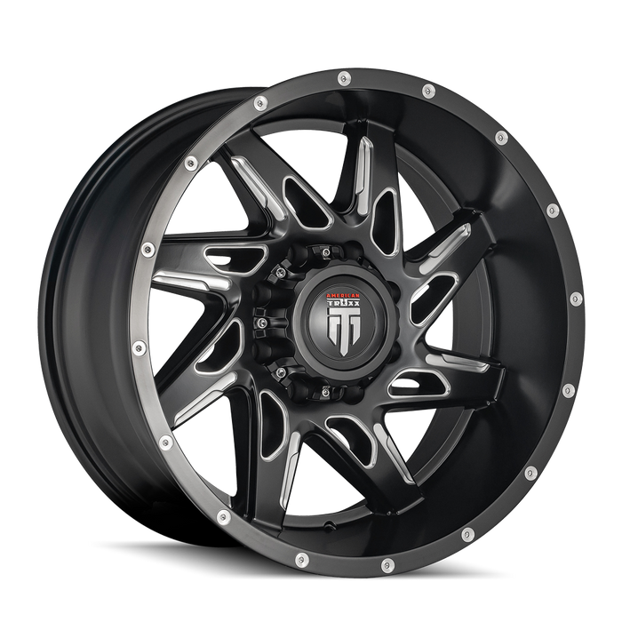 AMERICAN TRUXX AT183-2170M-24 AT183 SPYDER BLACK/MILLED 20X10 8-170 -24mm 125.2mm - Truck Part Superstore
