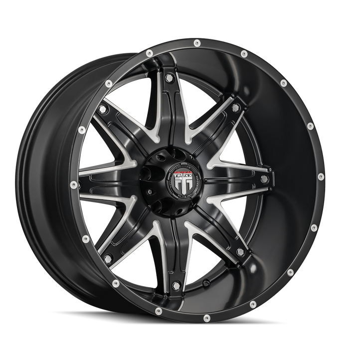 AMERICAN TRUXX AT185-22273M-44 AT185 LONESTAR BLACK/MILLED 22X12 5-127 -44mm 78.1mm - Truck Part Superstore