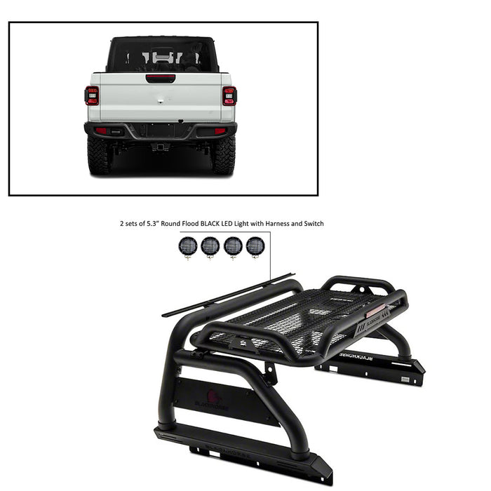 Black Horse Off Road ATRB9BK-PLFB Atlas Roll Bar Kit - Truck Part Superstore