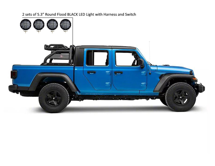 Black Horse Off Road ATRB9BK-PLFB Atlas Roll Bar Kit - Truck Part Superstore