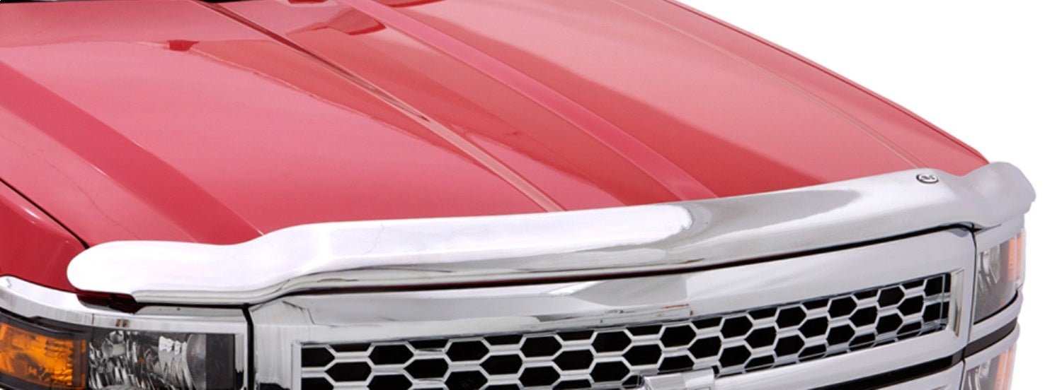 Auto Ventshade (AVS) 680959 Chrome Hood Shield; Full Height; Drilling Required; - Truck Part Superstore