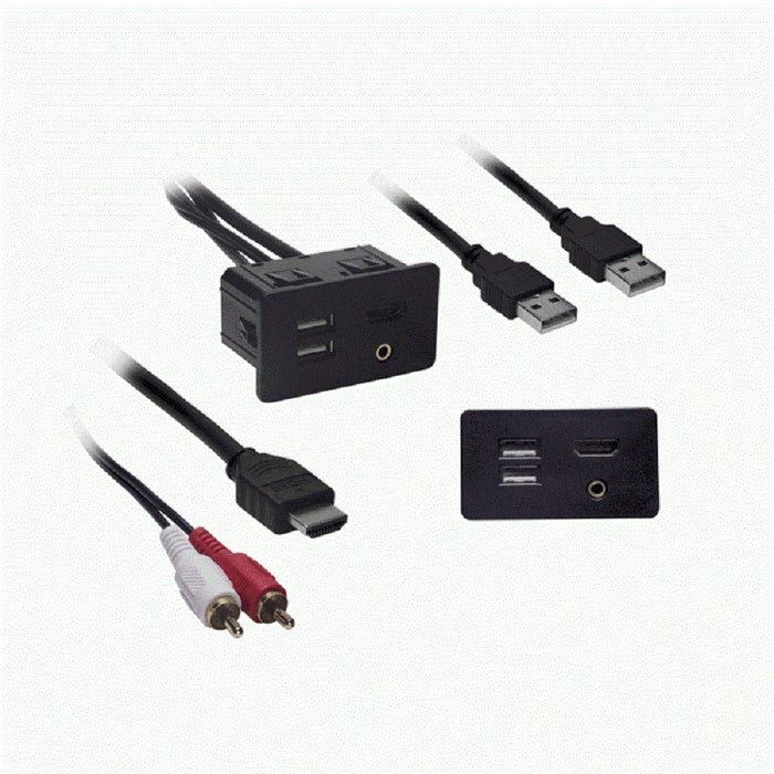 Metra Electronics AX-FDUSBAUX USB/AUX/HDMI Knockout Replacement Panel; - Truck Part Superstore