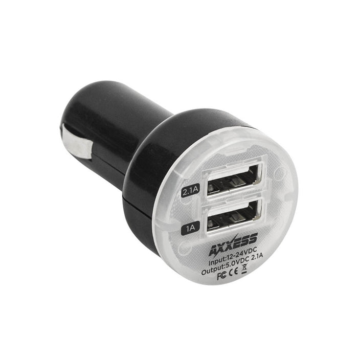 Metra Electronics AXCLA-2USB Dual USB Compact Device Charger; 2.1 AMP; - Truck Part Superstore