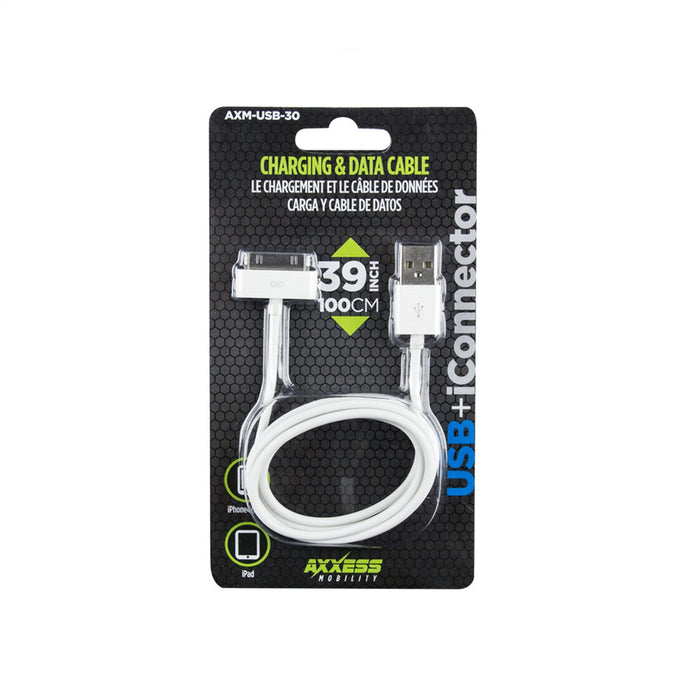 Metra Electronics AXM-USB-30 iConnector To USB Charging And Data Cable; 30-Pin; - Truck Part Superstore