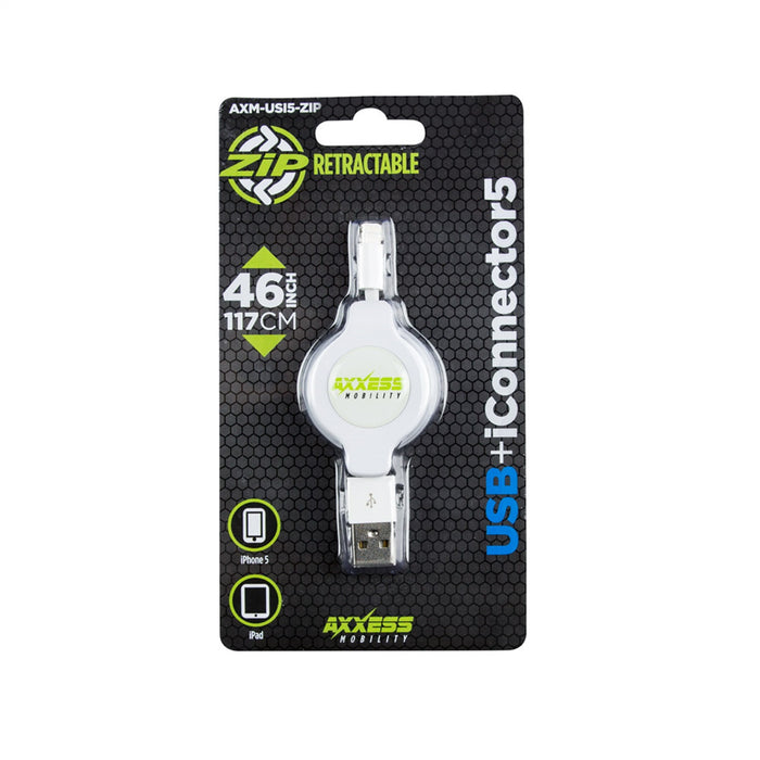 Metra Electronics AXM-USI5-ZIP Lightning To USB Retractable Extension Cable; i5; - Truck Part Superstore
