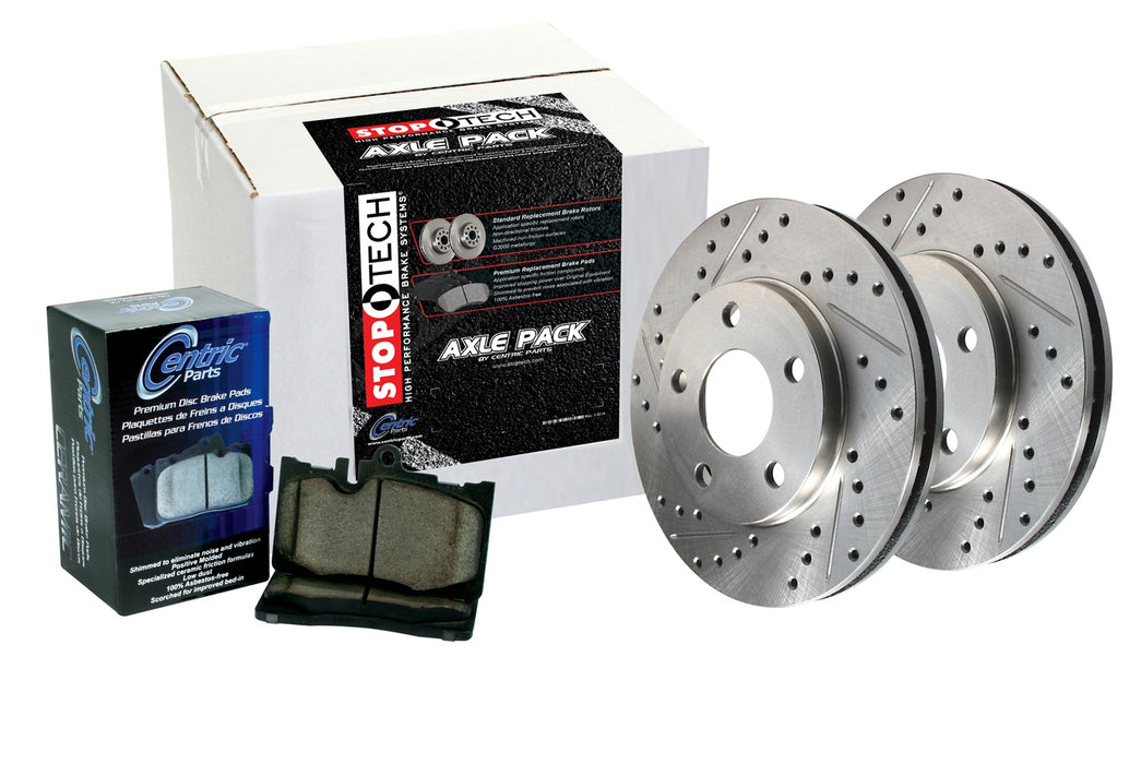 StopTech 979.58003R StopTech Sport Axle Pack; Drilled Rotor; Rear Brake Kit with Brake lines - Truck Part Superstore