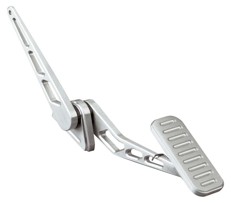 Lokar BAG-6001 Throttle Pedal Assembly; Brushed Aluminum; Ball Milled Style; 1.5 in. x 4 in.; - Truck Part Superstore