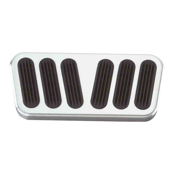 Lokar BAG-6087 Brake Pedal Pad; Brushed Aluminum; Flat; w/Rubber Insert; Billet Aluminum; - Truck Part Superstore