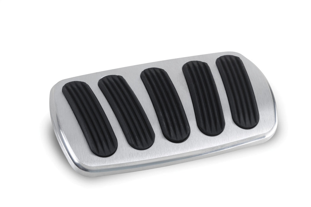 Lokar BAG-6131 Brake Pedal Pad; Brushed Aluminum; Curved; w/Rubber Insert; Billet Aluminum; - Truck Part Superstore