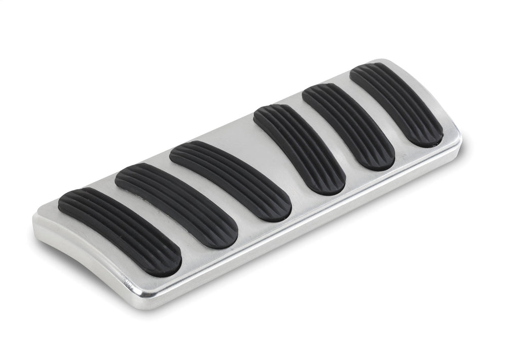 Lokar BAG-6134 Brake Pedal Pad; Brushed Aluminum; Curved; w/Rubber Insert; Billet Aluminum; - Truck Part Superstore