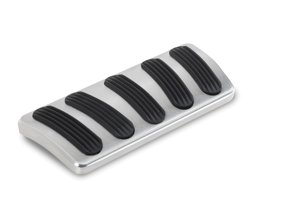 Lokar BAG-6135 Brake Pedal Pad; Brushed Aluminum; Curved; w/Rubber Insert; Billet Aluminum; - Truck Part Superstore
