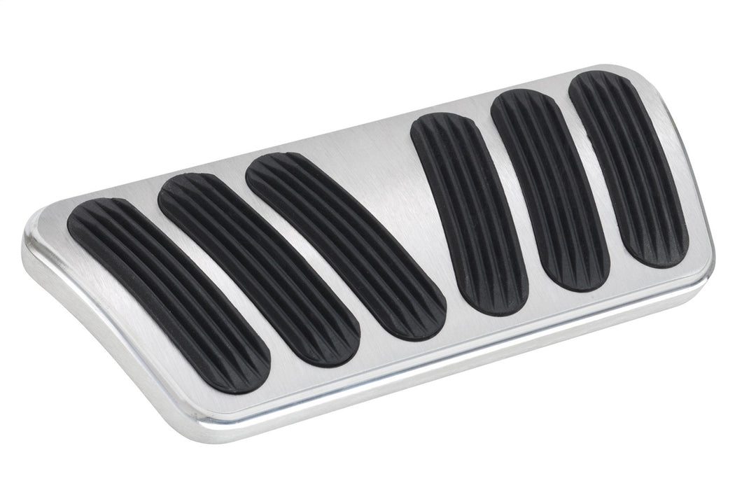Lokar BAG-6175 Brake Pedal Pad; Curved; w/Rubber Insert; Billet Aluminum; Brushed Finish; - Truck Part Superstore