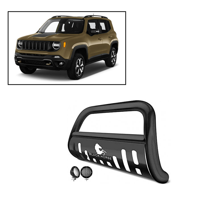 Black Horse Off Road BBJPREA-SP-PLFB Matte Black Steel Skid Plate - Truck Part Superstore