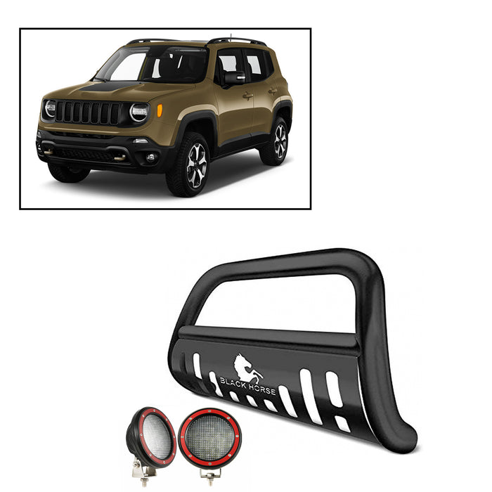 Black Horse Off Road BBJPREA-SP-PLFR Matte Black Steel Skid Plate - Truck Part Superstore