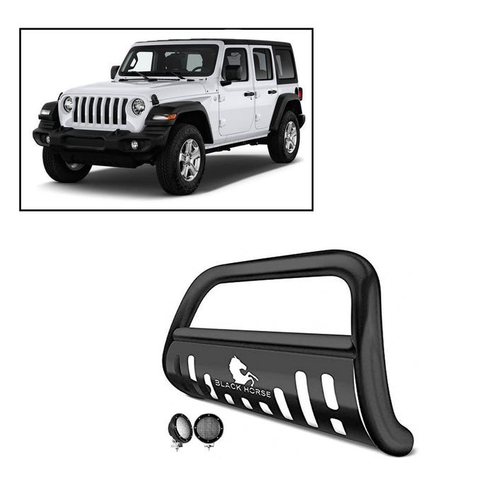 Black Horse Off Road BBJPWR11A-SP-PLFB Semi-Gloss Black Steel Skid Plate - Truck Part Superstore