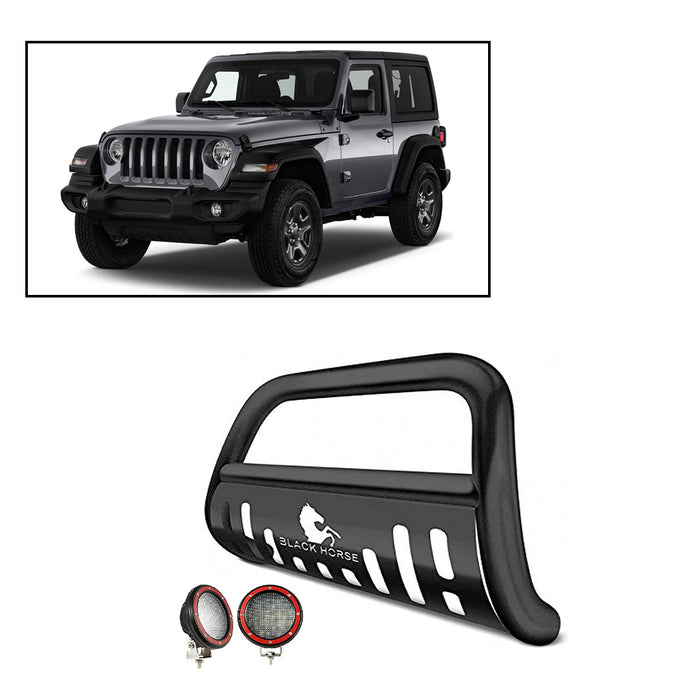 Black Horse Off Road BBJPWR18A-SP-PLFR Black Steel Skid Plate - Truck Part Superstore