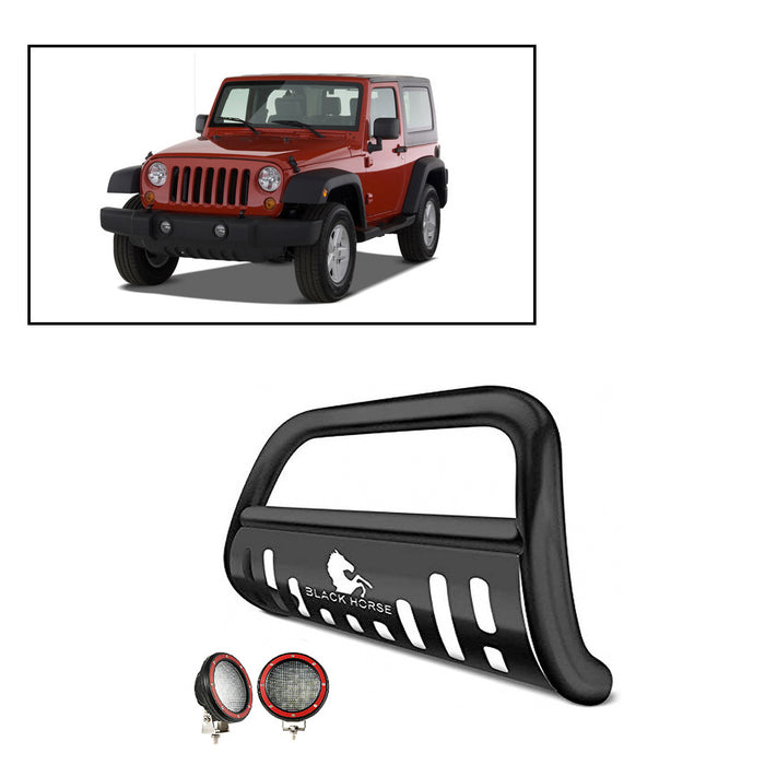 Black Horse Off Road BBJPWRA-SP-PLFR Black Steel Skid Plate - Truck Part Superstore