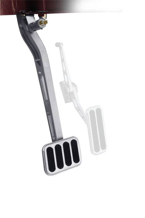 Lokar BCA-9512 Brake Pedal Arm; Brushed Finish; Curved; Power Brake Pad; Billet Aluminum; - Truck Part Superstore