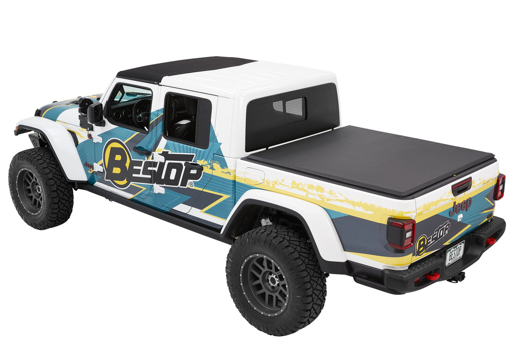 Bestop 19280-17 EZ-Roll Soft Tonneau - '20-23 Gladiator; For 5 ft. bed (Black Twill) - Truck Part Superstore