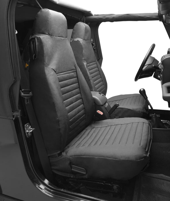 Bestop 29226-09 Seat Covers - 97-02 Wrangler TJ; Front (Charcoal / Gray) - Truck Part Superstore